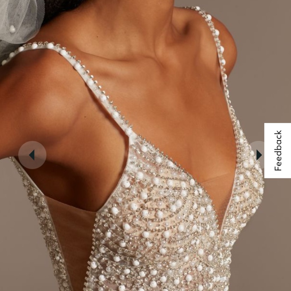David’s Bridal: embellished spaghetti strap wedding separates top